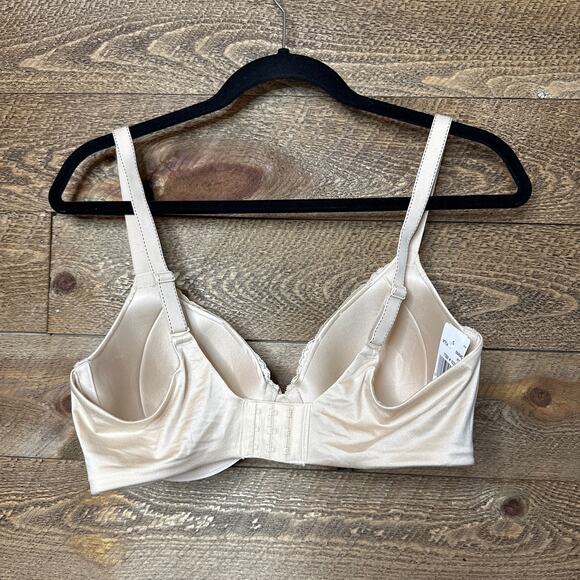 Maidenform Devotion Extra Coverage T-Shirt Bra 9404 Beige Lace Trim 36D NWT - Picture 3 of 5